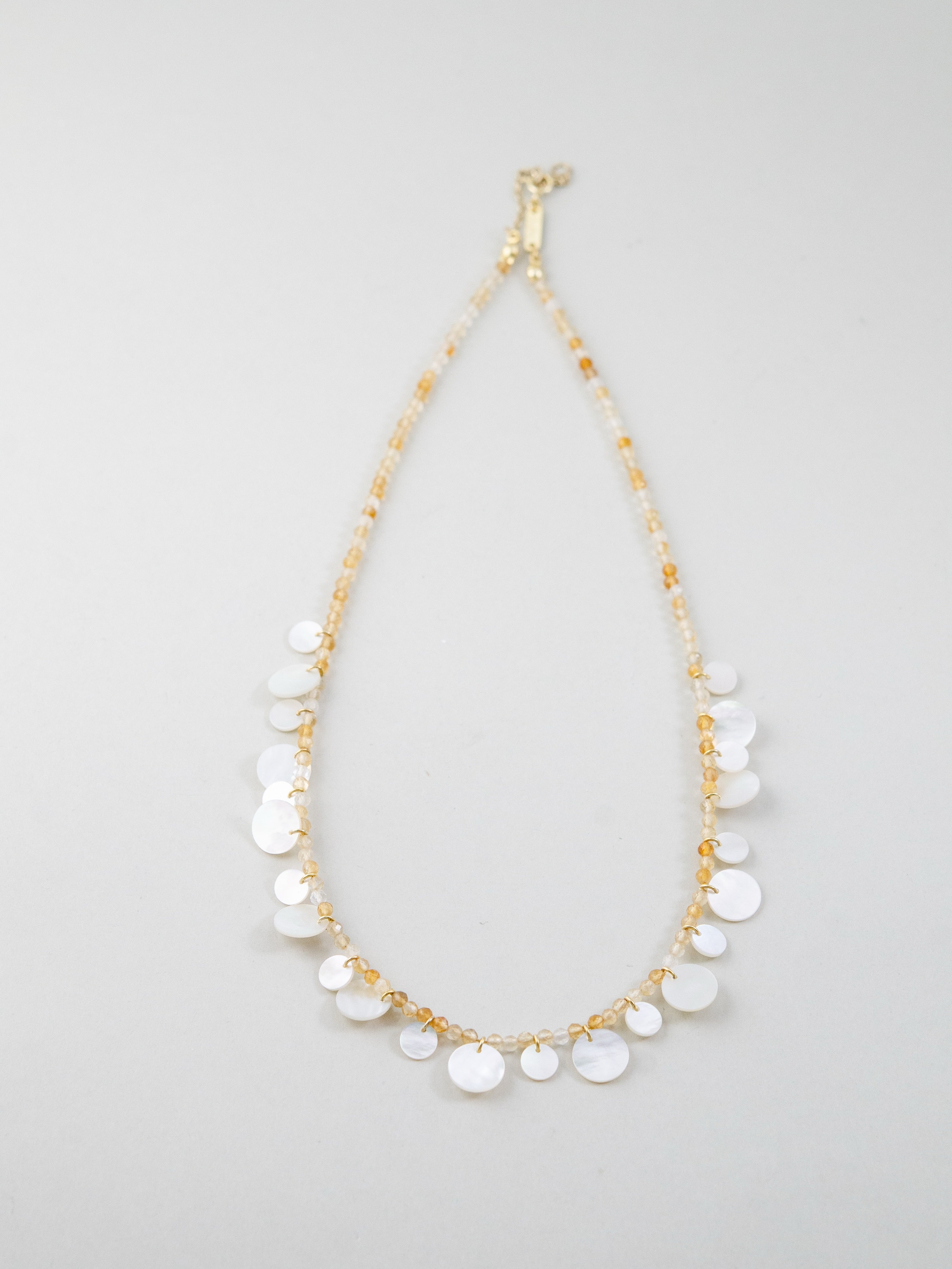 SV925 シトリンネックレス 商品単体 平置き 円形