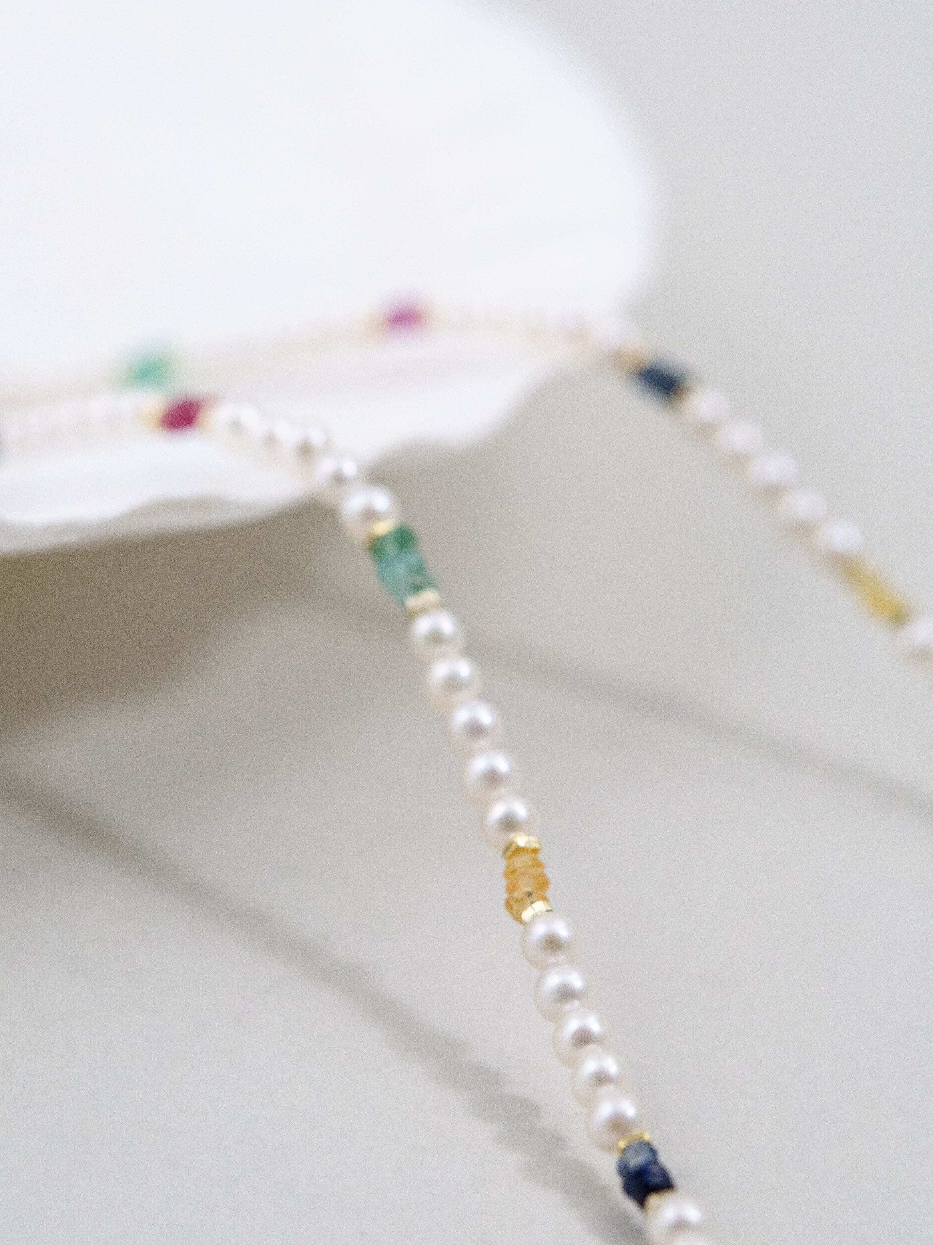 淡水パール カラーストーン 詳細画像 虹色のようなマルチカラーの輝き