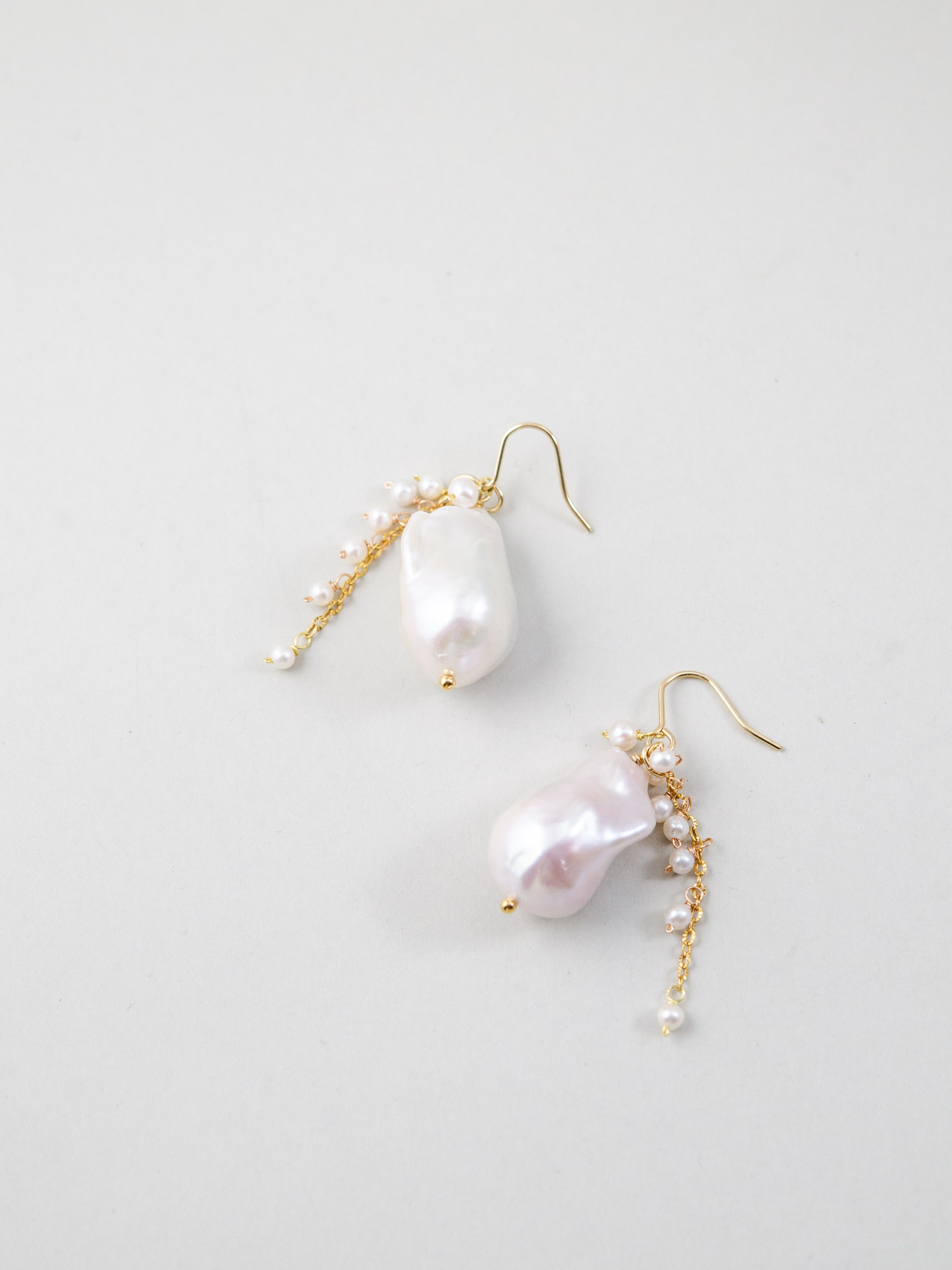 淡水パール ピアス ハンドメイド デザイン 詳細 チェーン