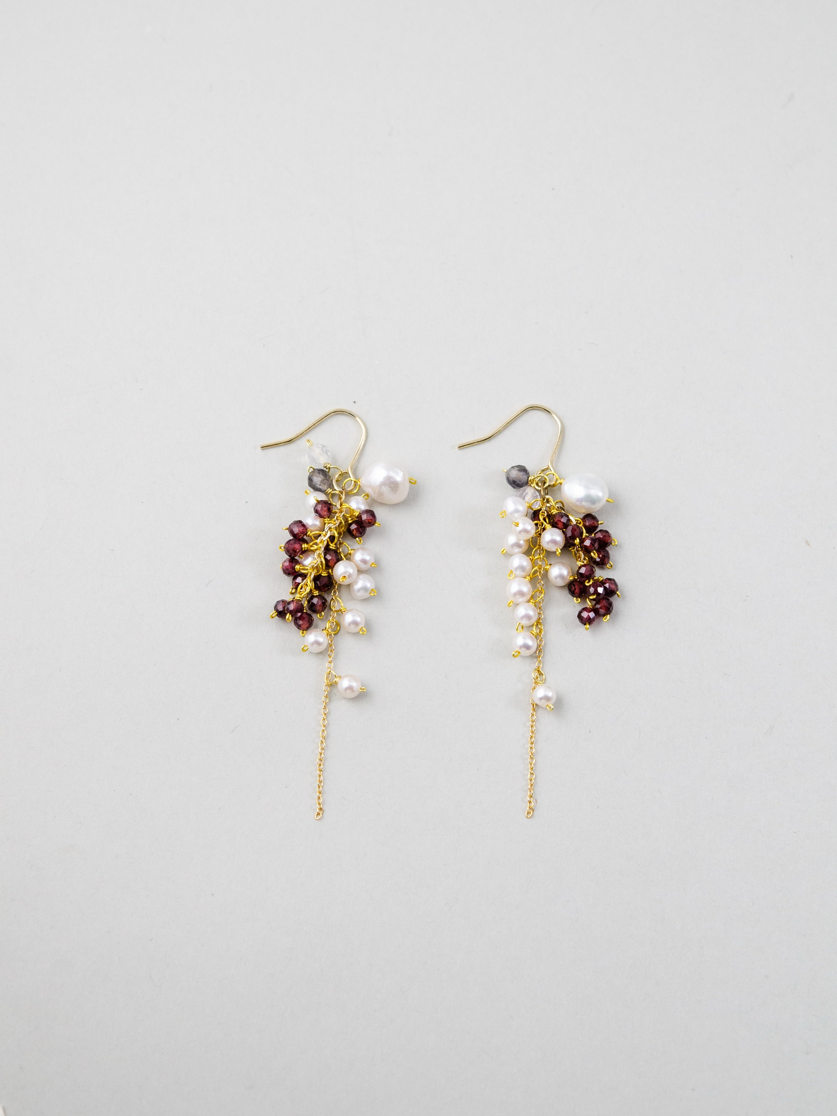 ガーネット パール 組み合わせ ピアス デザイン ペア 房