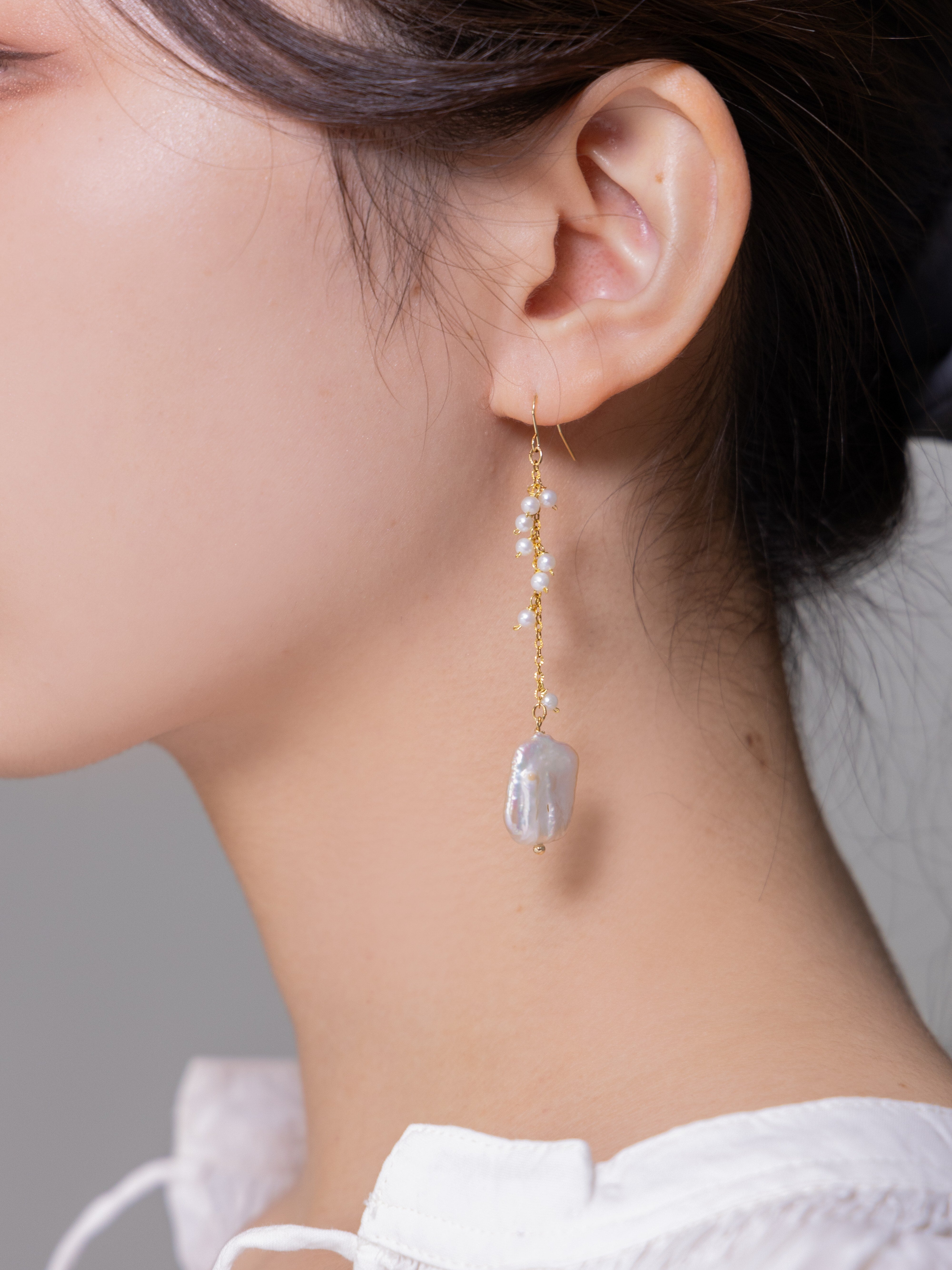 天然石 アクセサリー 置き画 シードパール チェーン 詳細