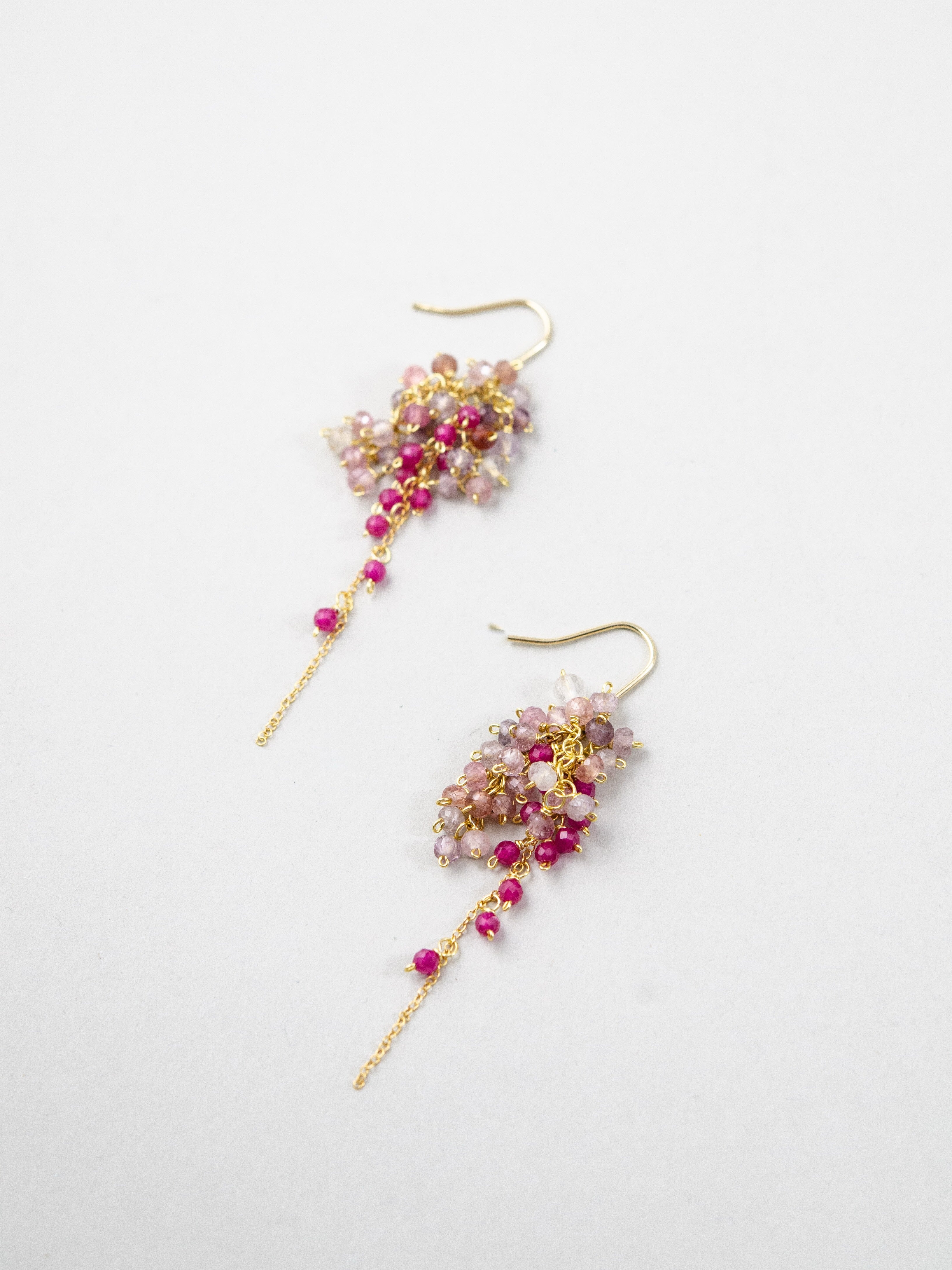 天然石 ピアス 置き画 ペア カラームーンストーン クリスタル 組み合わせ