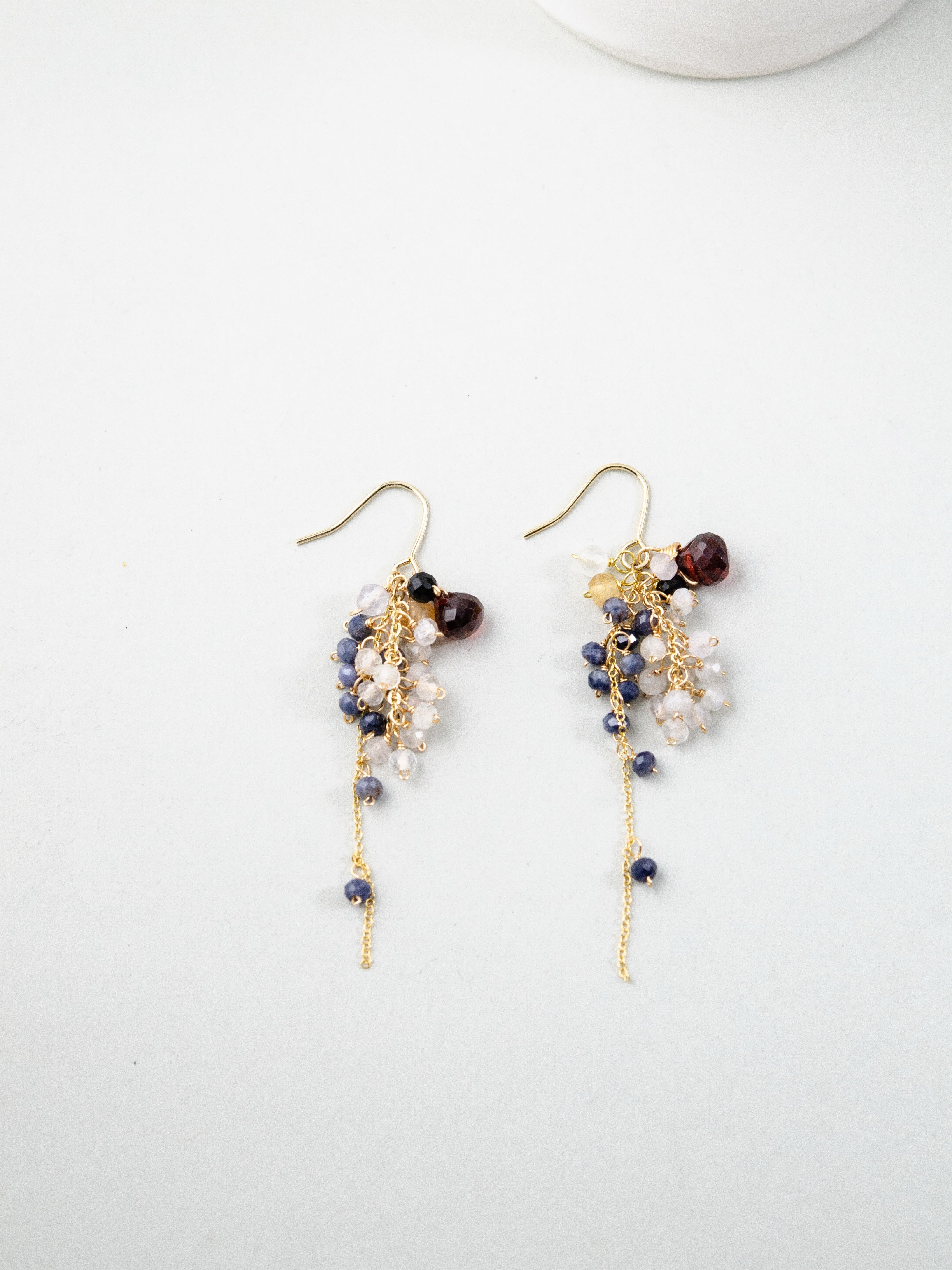 ハンドメイド ピアス デザイン 房状 ビーズ 繊細 14kgf