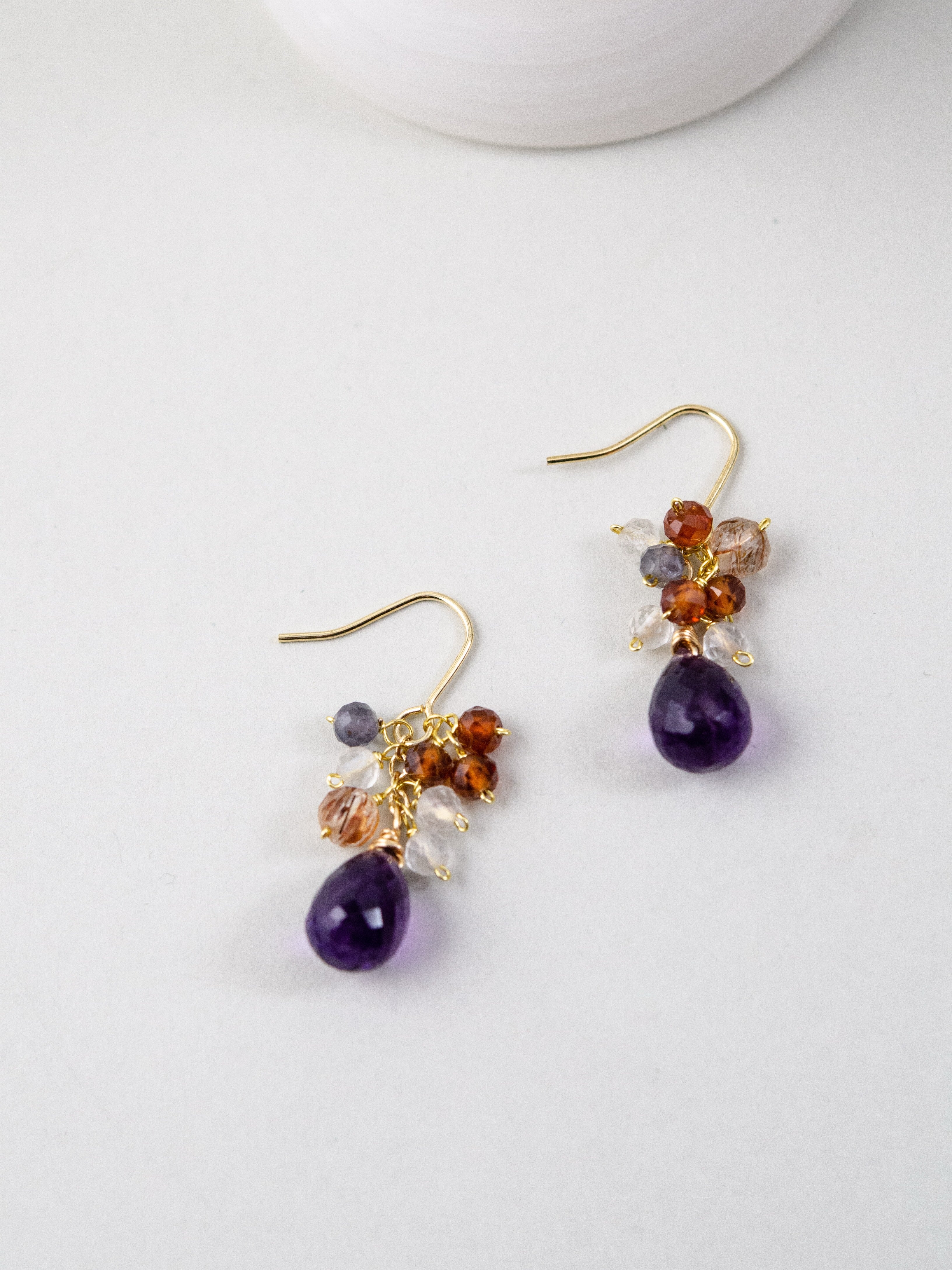 ハンドメイド ピアス デザイン 房状 クラスター ビーズ 詳細