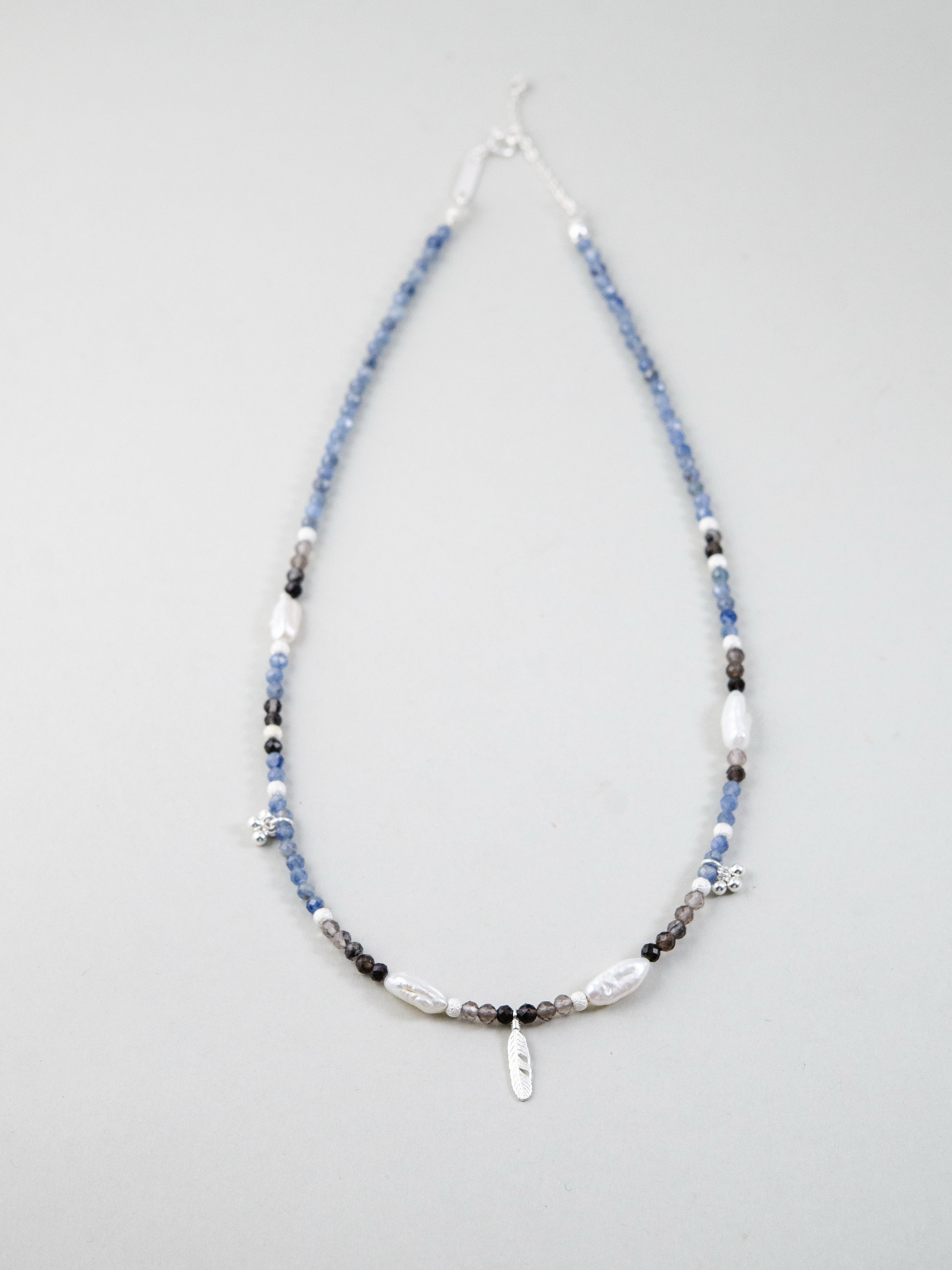 ネイティブ調 天然石ネックレス 平置き全体図 SV925