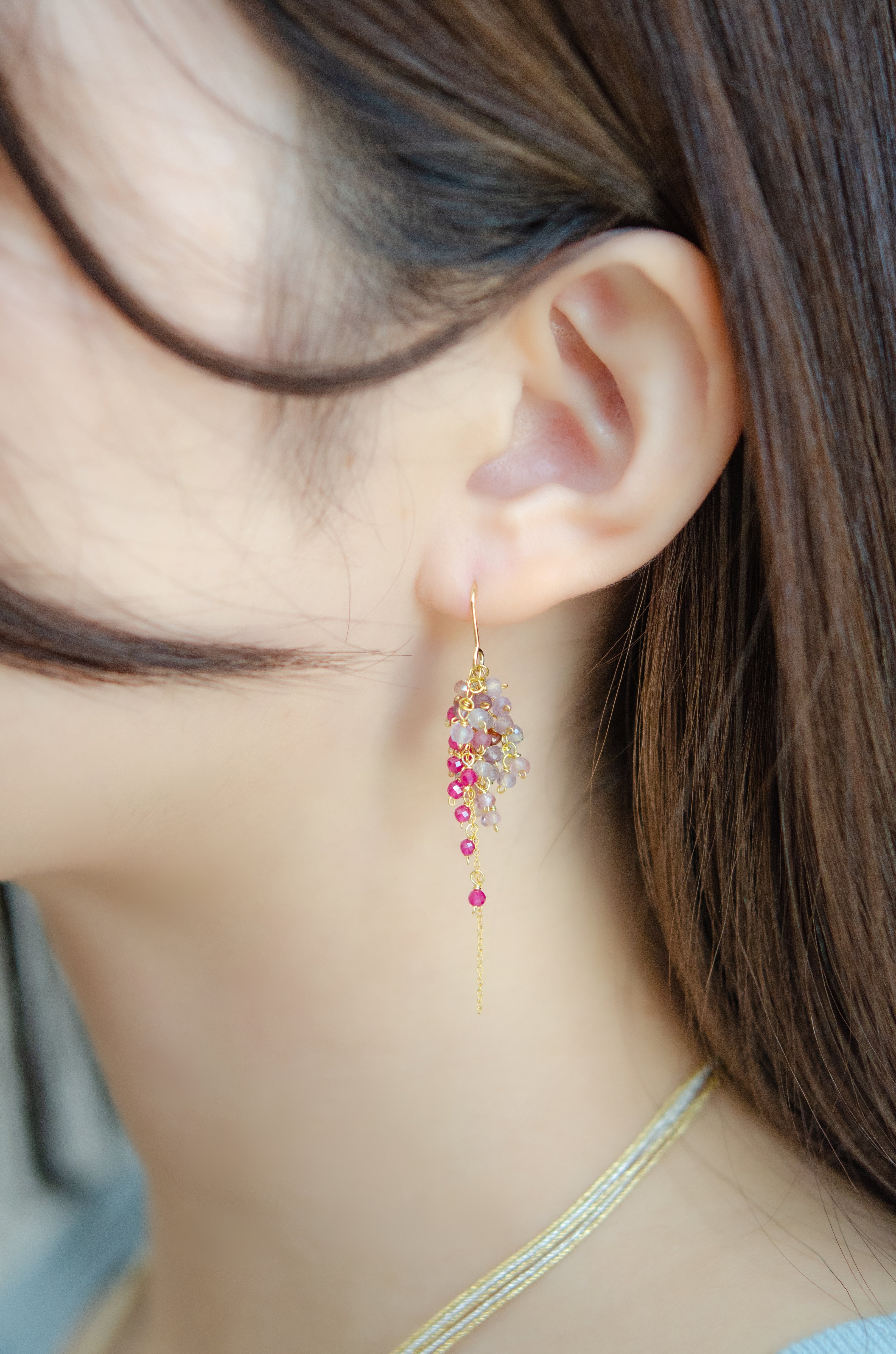 レディース アクセサリー 着画 首元 アップ 4月誕生石 6月誕生石