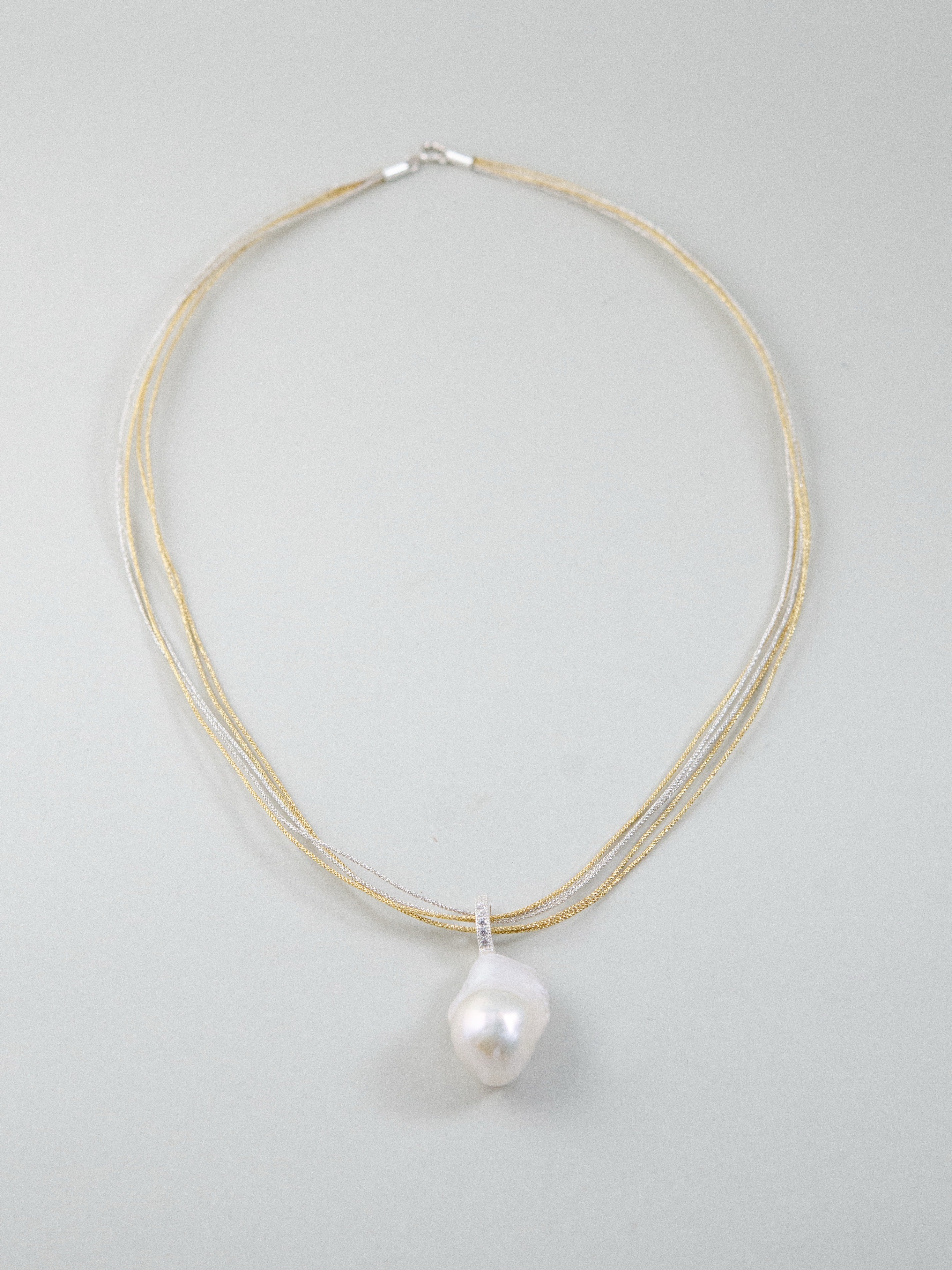 多連 ネックレス チェーン 全体像 ゴールド シルバー ミックスカラー