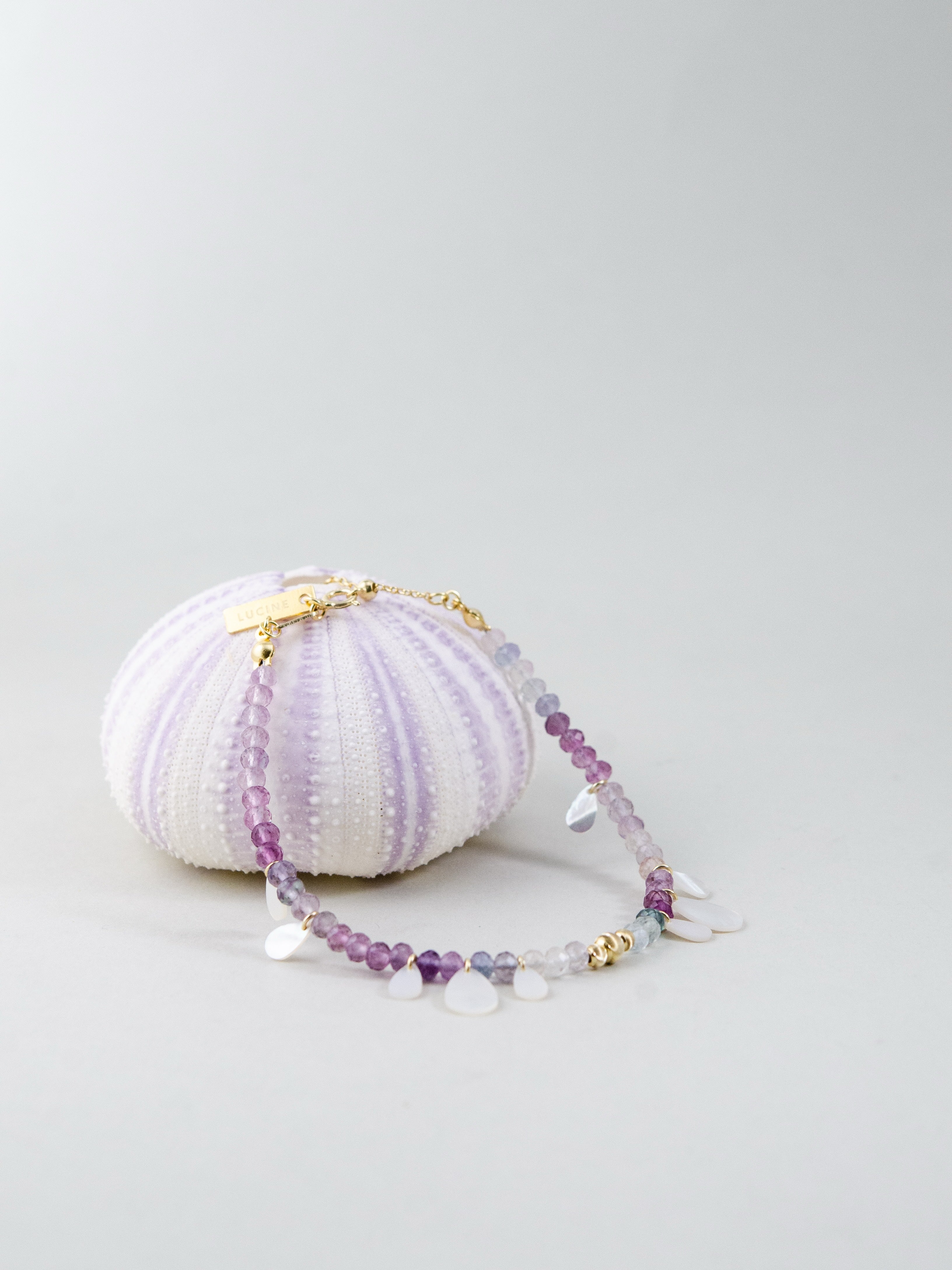 マルチカラー フローライト ブレスレット 美しいグラデーション 揺れる雫モチーフ SV925