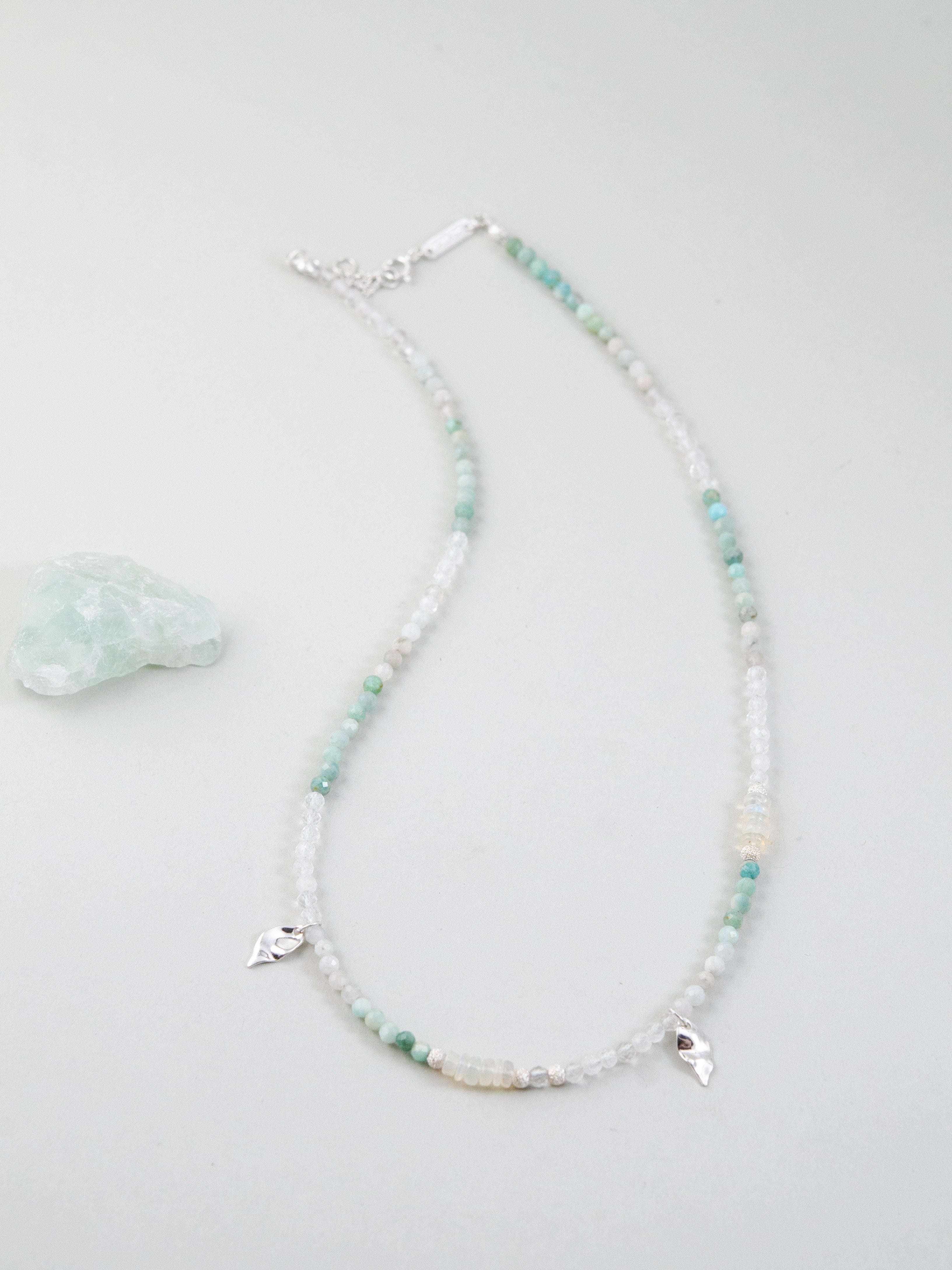 アマゾナイト オパール ネックレス 円形配置 全体図 SV925