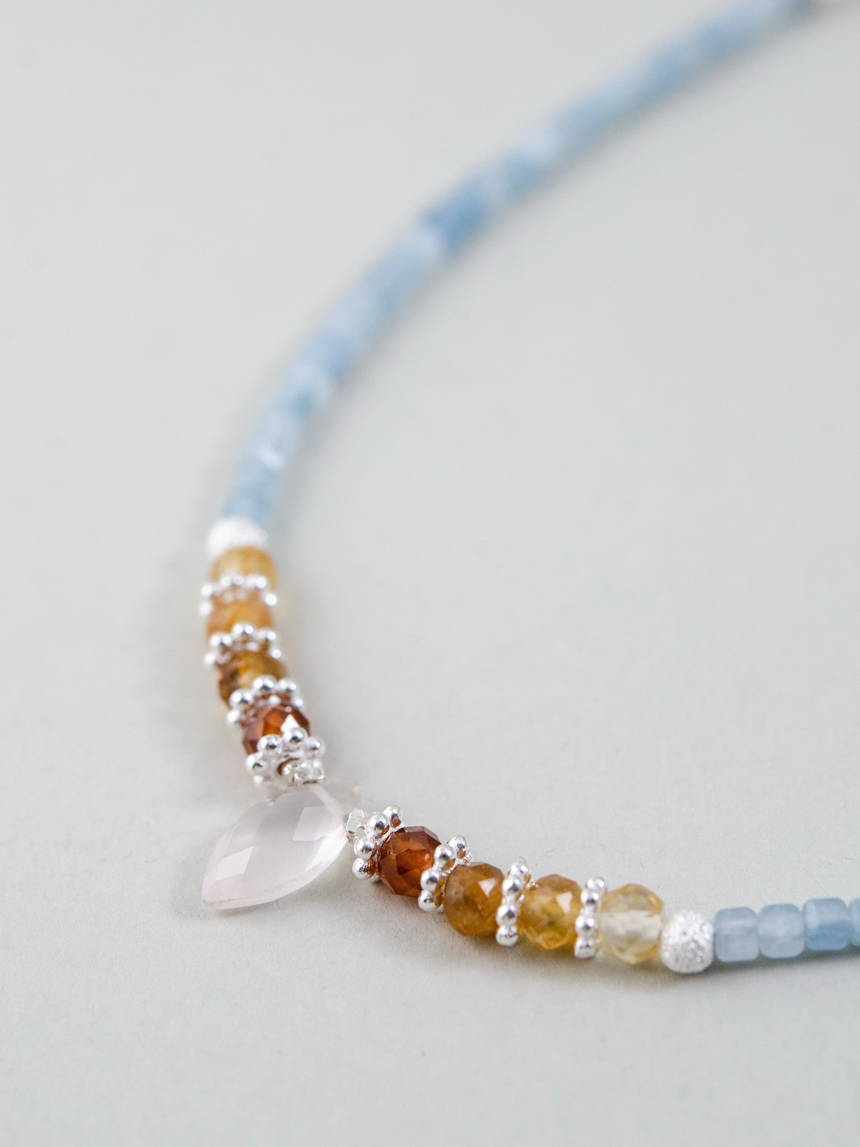 ネックレス センターパーツ 詳細 ローズクォーツ シトリン 組み合わせ