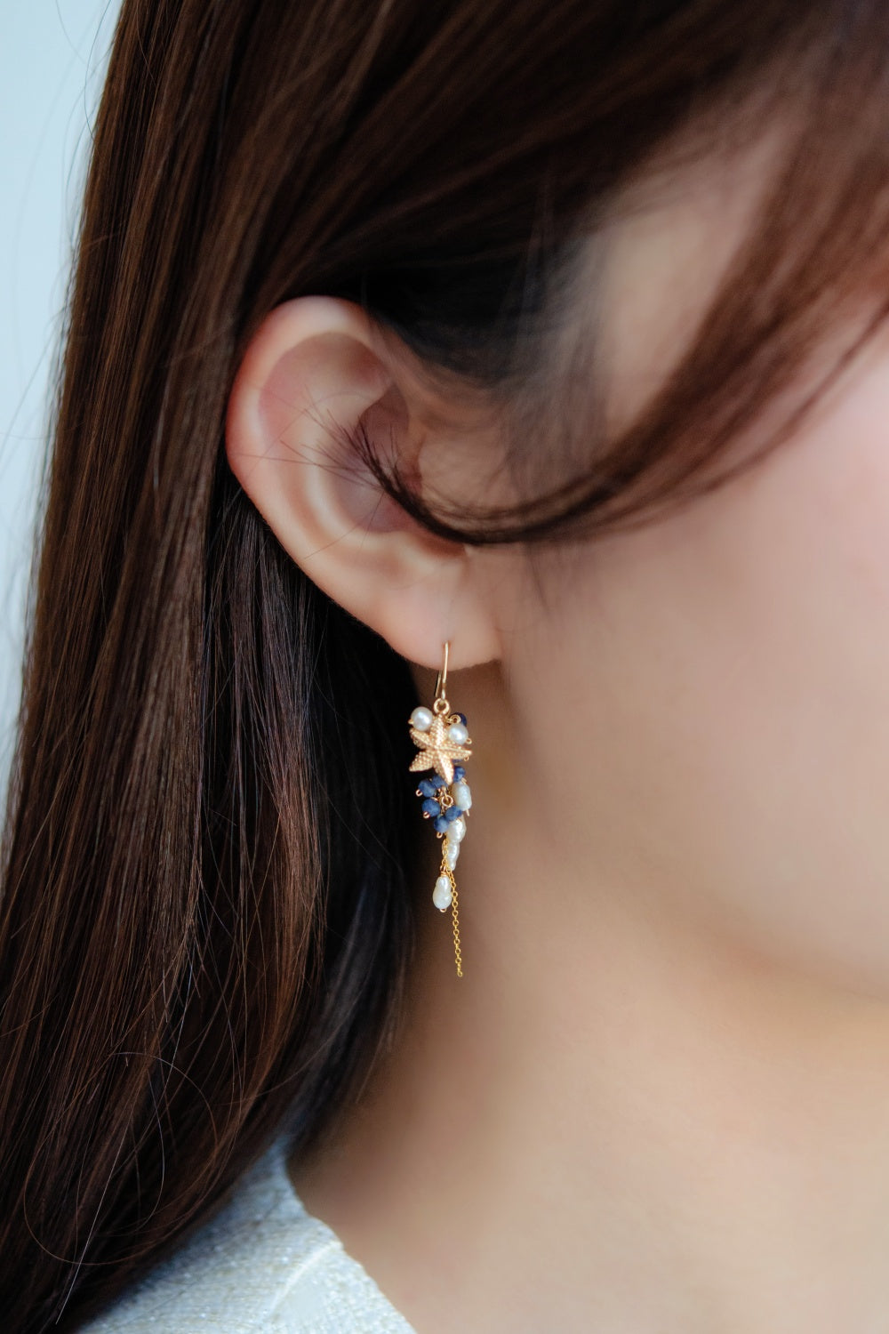 サファイア ピアス コーデ 夏 リゾート マリンスタイル