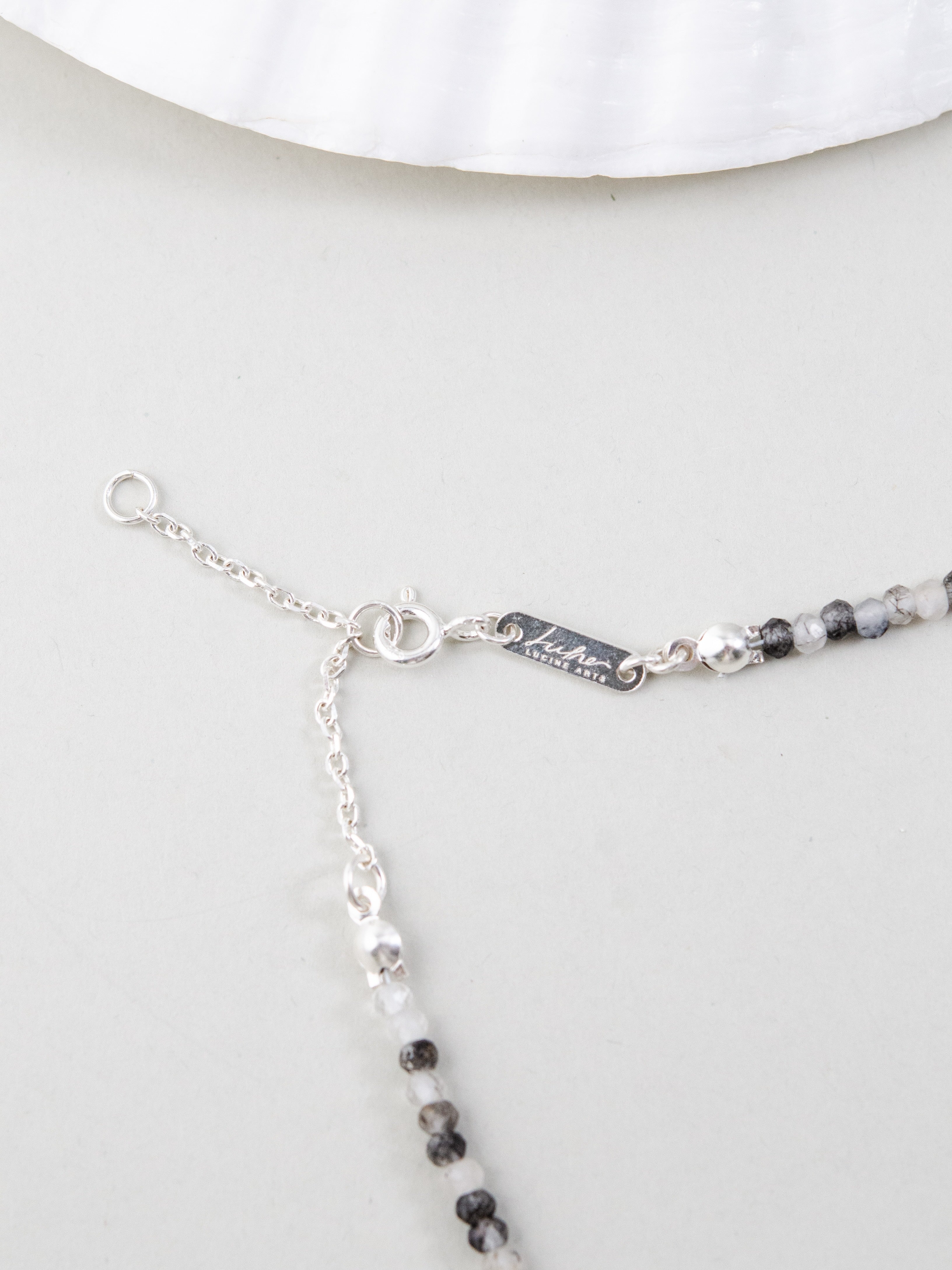 SV925製留め具とアジャスターチェーン詳細 天然石エンドパーツ