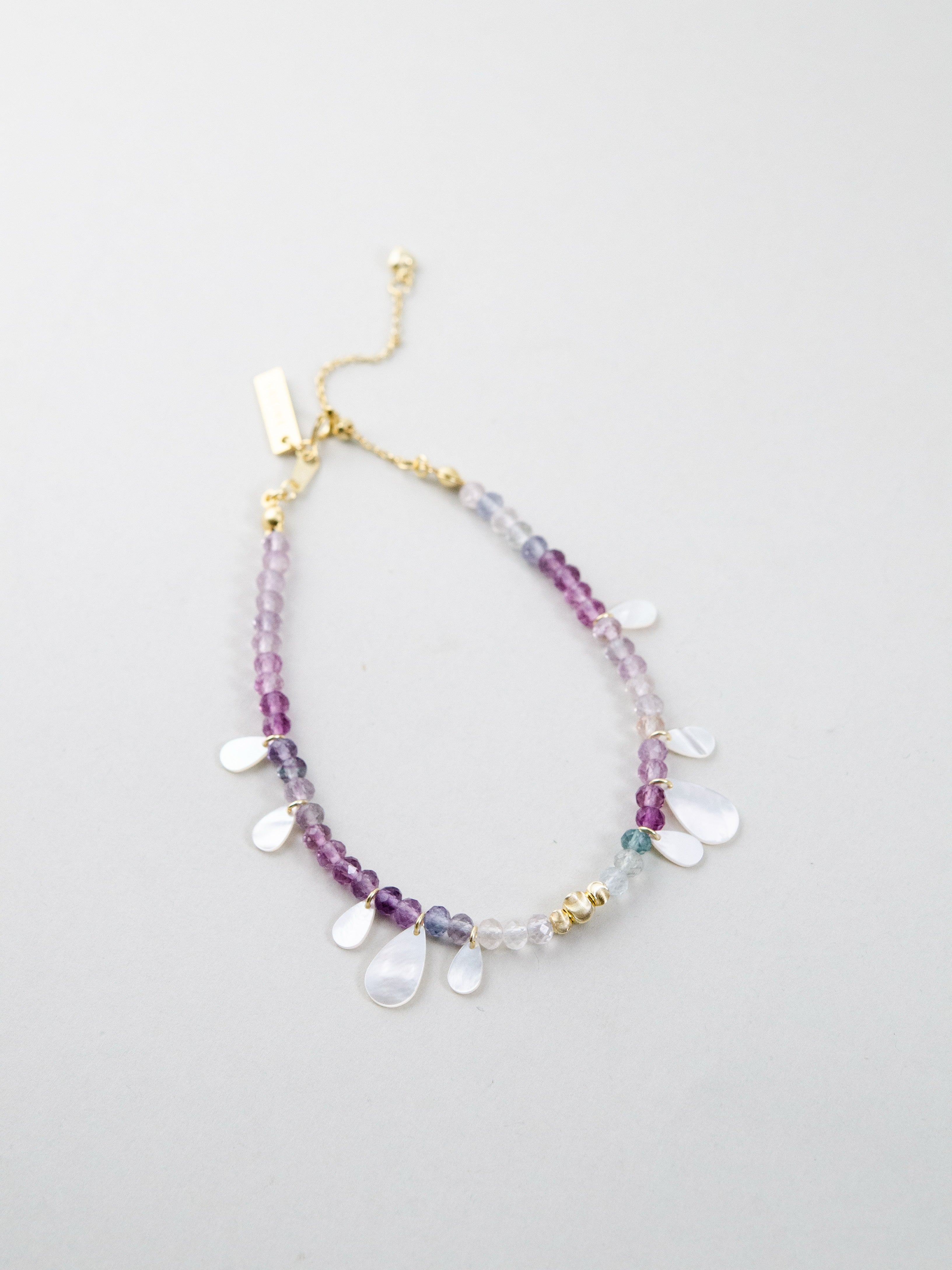 SV925 K14GP ブレスレット 全体像 華奢 ハンドメイド