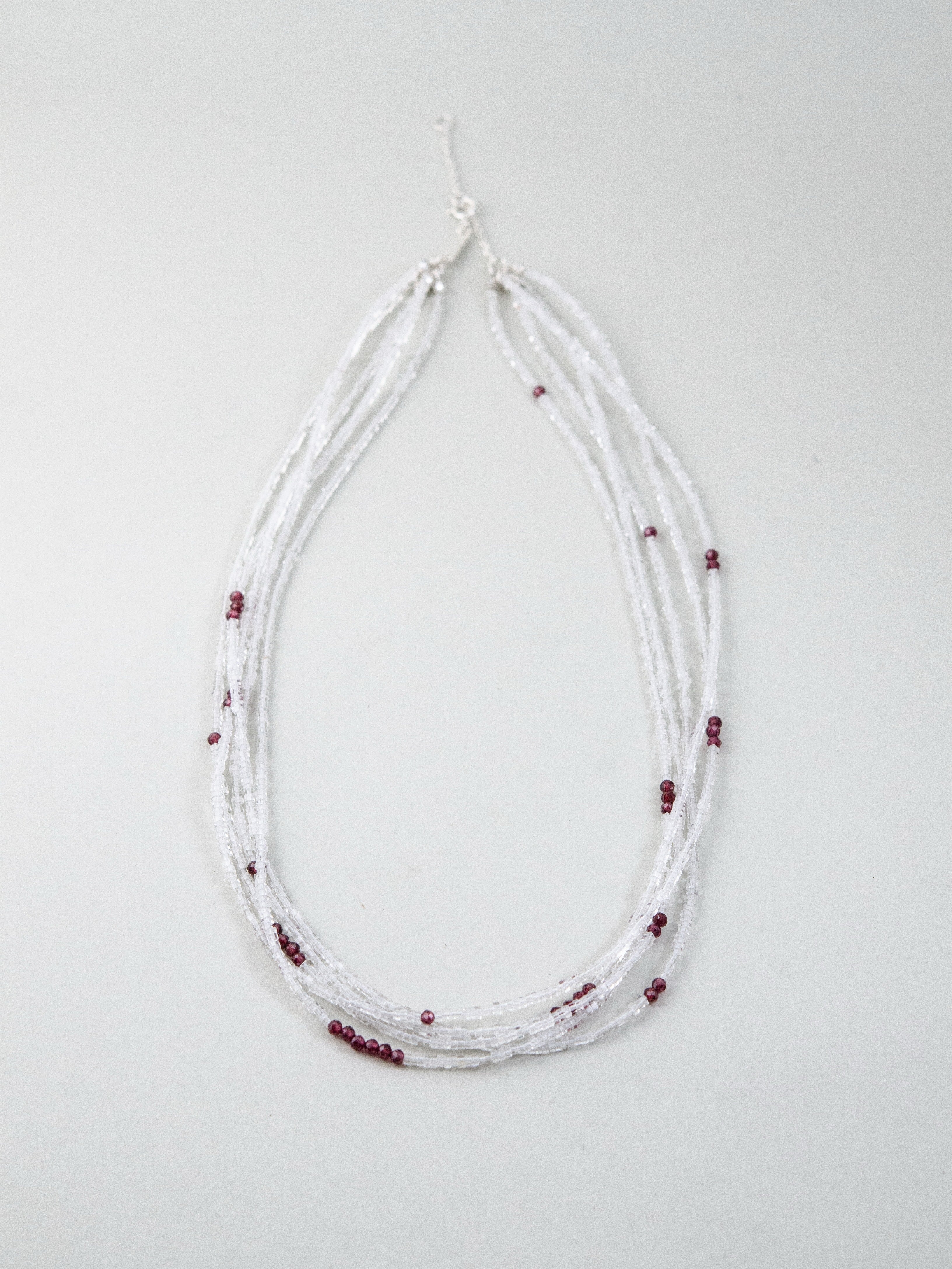 SV925 ネックレス 多連 デザイン 全体像 華奢 シルバー