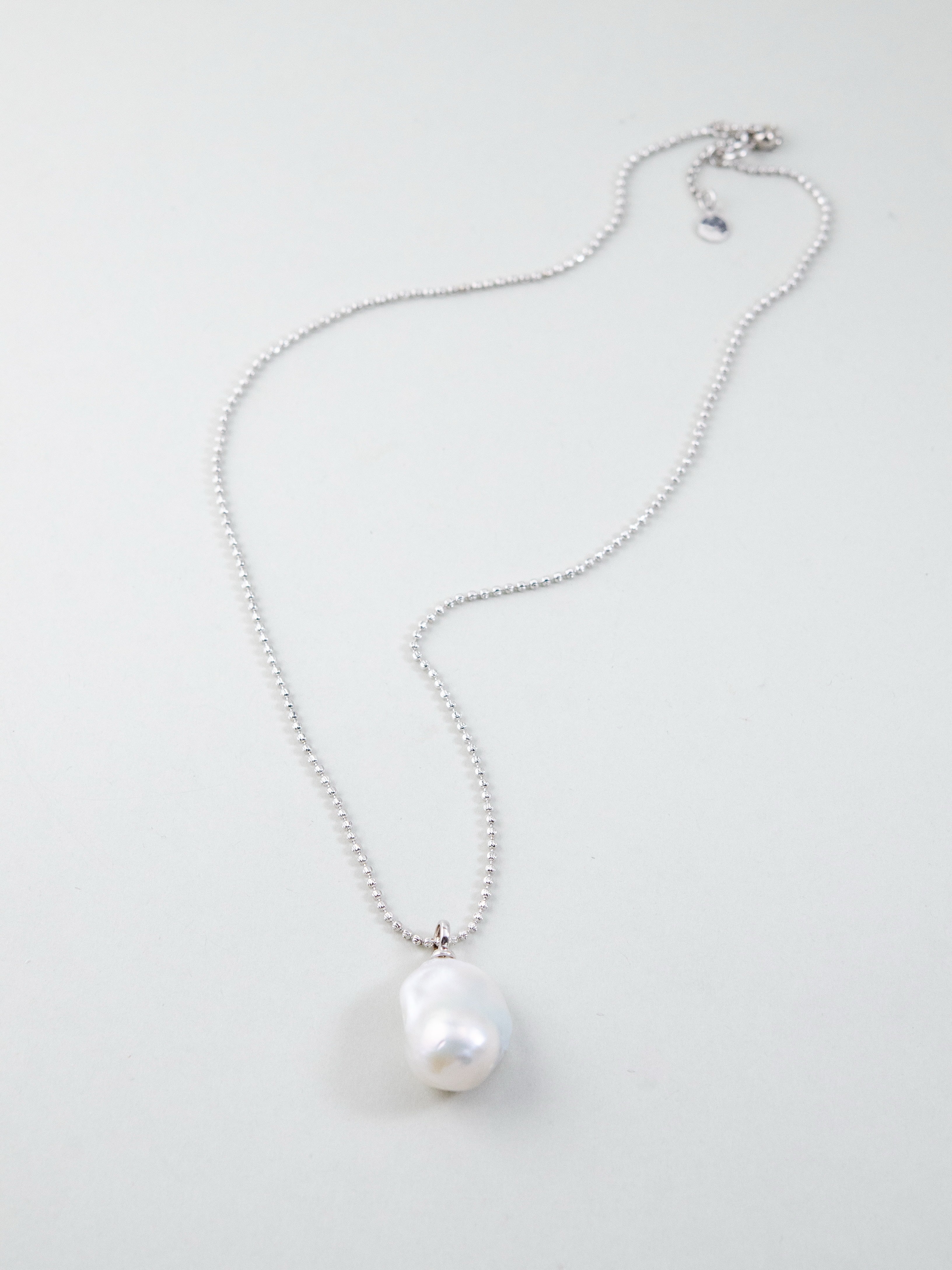 SV925 パールネックレス 全体像 ハンドメイド 長さ ギフト